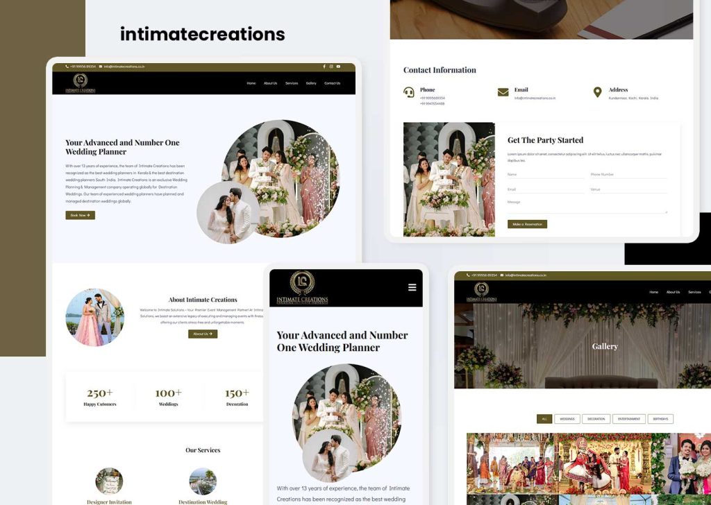 Intimatecreations Website Design