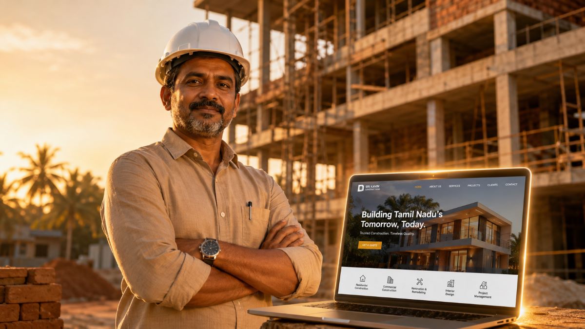 Tamil Nadu builders and contractors growing business with a professional website